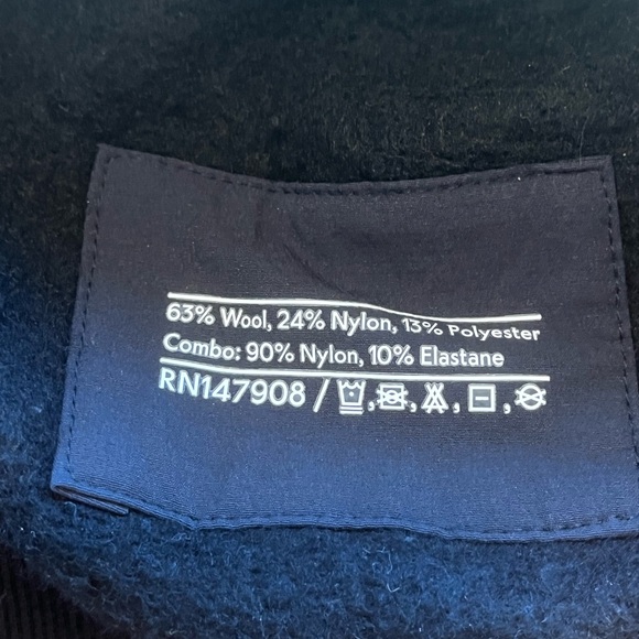 Outdoor Voices MegaFleece 1/2 Zip Hoodie Black Wool Blend Size L - Picture 4 of 9